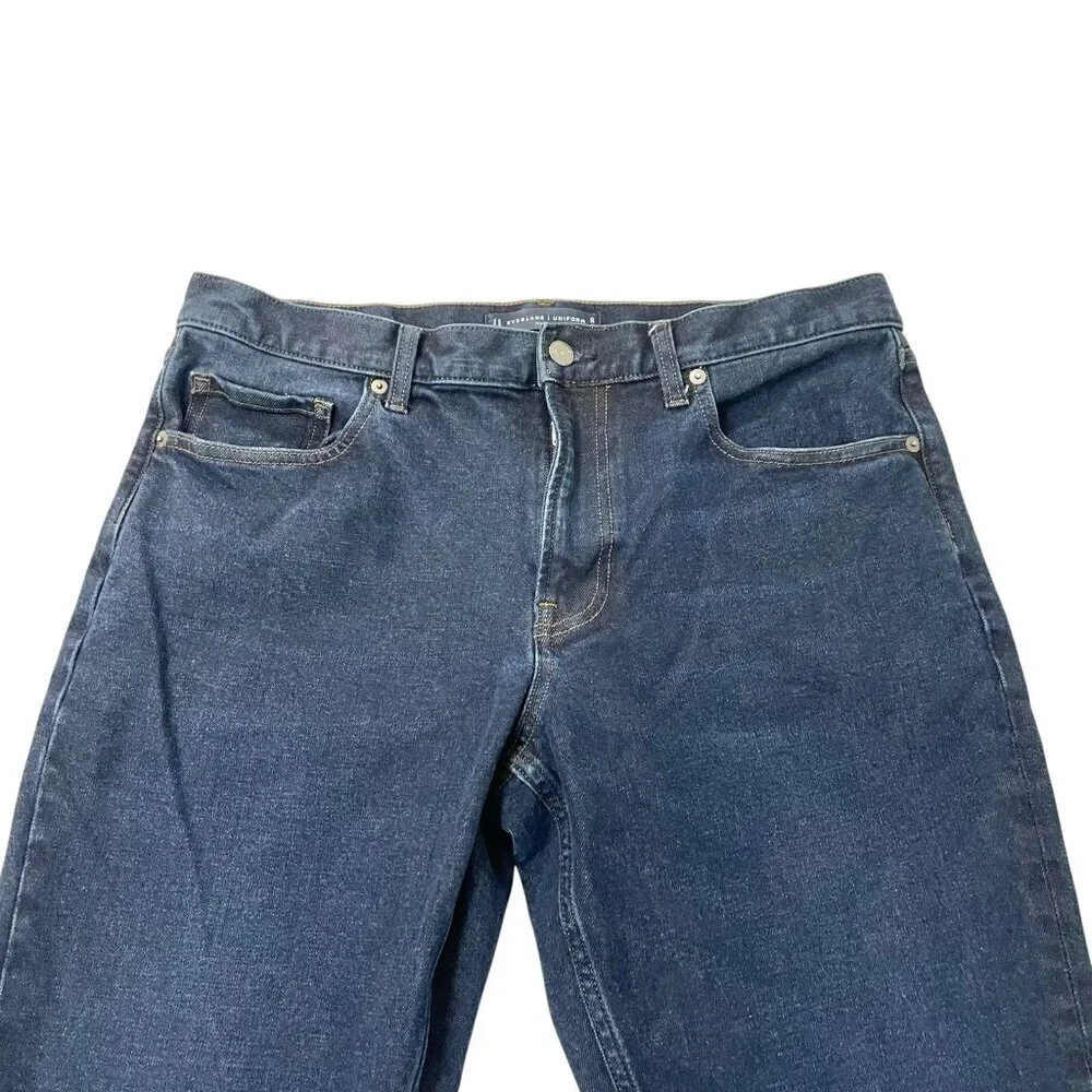 Everlane Uniform Slim 4 Way Stretch Jeans Dark Wash Organic Cotton size 34x30